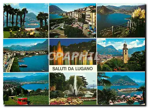 Moderne Karte Saluti da Lugano