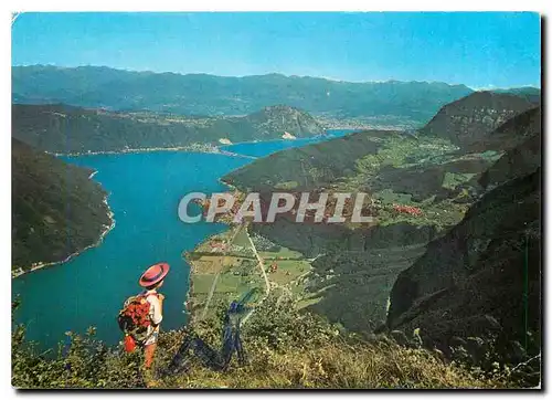 Moderne Karte Lago di Lugano Panorama dal Monte Generoso