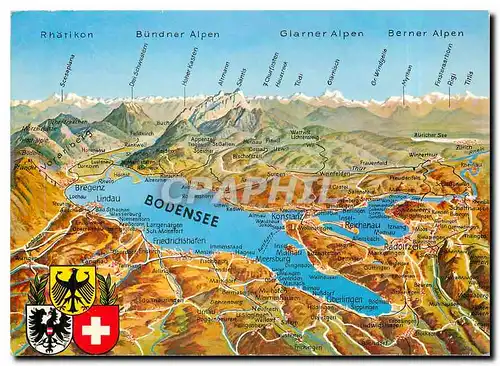 Cartes postales moderne Bodensee Rhatikon Bundner Alpen