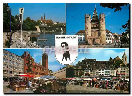 Cartes postales moderne Basel Stadt Basel Bale Munster Spalentor Rathaus Barfusser