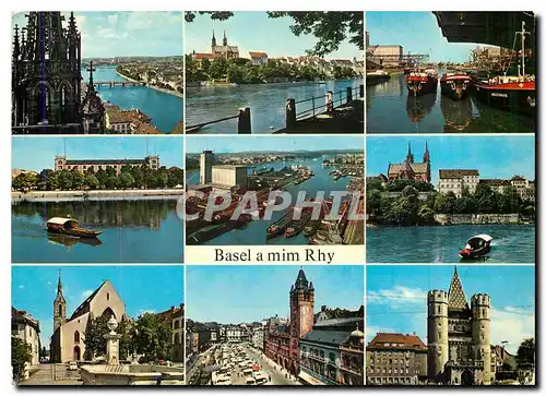 Moderne Karte Basel a mim Rhy Munster Rhein Munster Rheunhafen