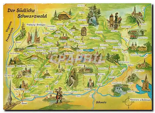 Moderne Karte Der Sudliche Schwarzwald