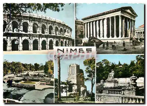 Moderne Karte Nimes Les Arenes Jardin de la Fontaine