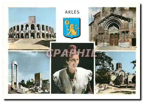 Cartes postales moderne Arles I Arlesienne II Les Arenes III Le Portail Saint Trophime