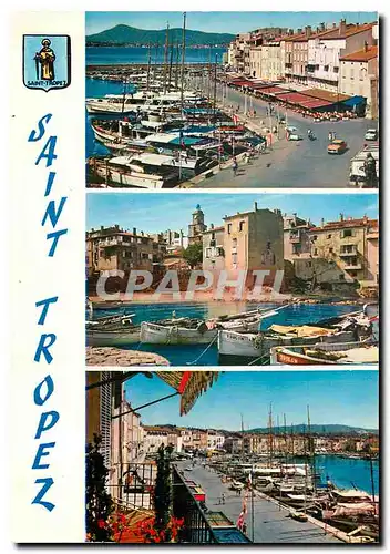Cartes postales moderne Saint Tropez Var Le Port La Pouncho Le quai Bailli de Suffren vu du quai Jean Jaures