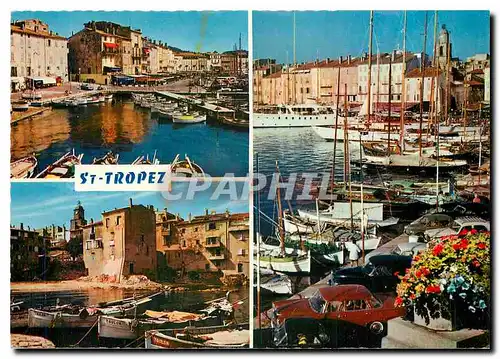 Moderne Karte Saint Tropez Var Le Port quai Jean Jaures Le Port des Pecheurs La Pouncho Le Port