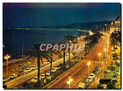 Cartes postales moderne La Cote d'Azur miracle de la nature Nice Alpes Maritimes La Promenade des Anglais la nuit