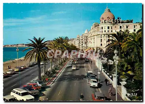 Moderne Karte Nice A Mmes La Promenade des Anglais et l'Hotel Negresco