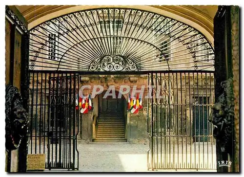 Moderne Karte Aix en Provence B du R L'Hotel de Ville la grille en fer forge