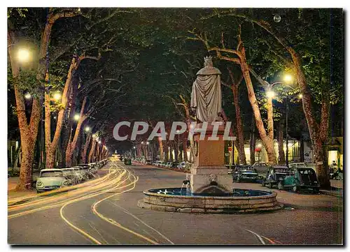 Moderne Karte Aix en Provence B du R Le Cours Mirabeau la Nuit