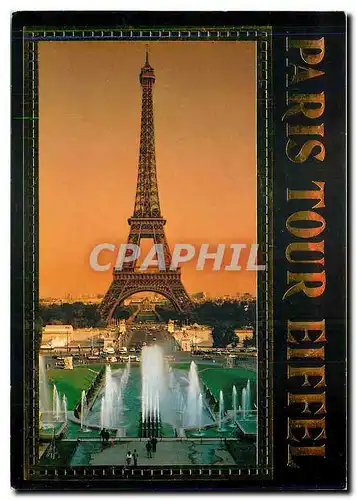 Moderne Karte Paris Tour Eiffel Les j'eaux du Trocadero le pont d'lena et la Tour Eiffel
