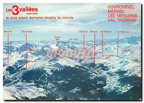 Cartes postales moderne Panorama des 3 Vallees Savoie France