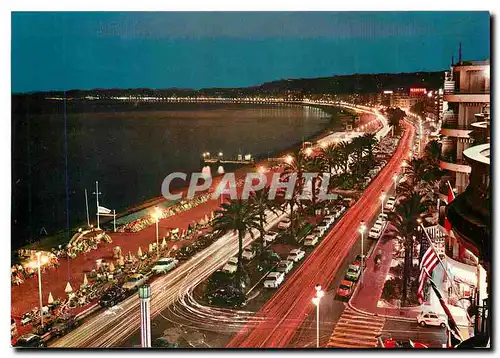 Cartes postales moderne La Cote d'Azur Nice La Promenade des Anglais la nuit