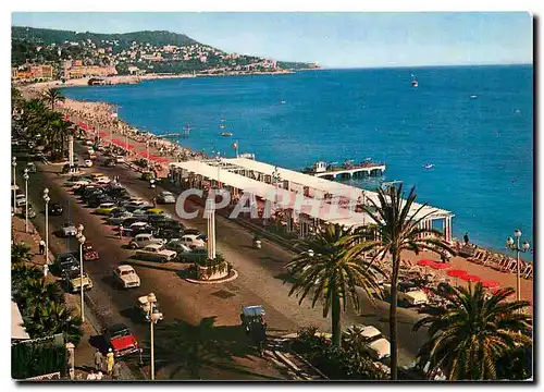 Moderne Karte Nice La Promenade des Anglais et le Mont Boron