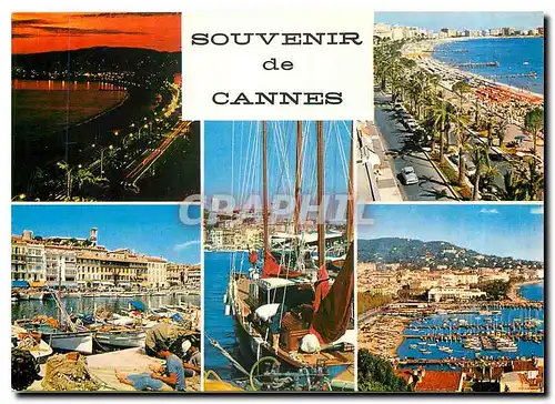 Moderne Karte Souvenir de Cannes