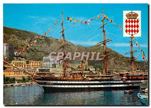 Moderne Karte Principaute de Monaco Le Port L'Americo Vespucci