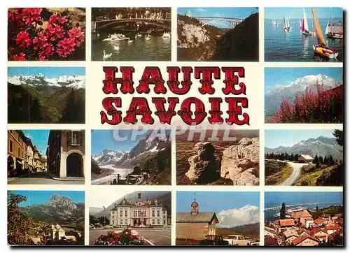 Cartes postales moderne Haute Savoie Rhodondendrons Annecy Ponts de la Caille Regates a Evian