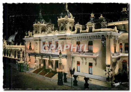 Cartes postales moderne La Principaute de Monaco Monte Carlo Le Casino la nuit