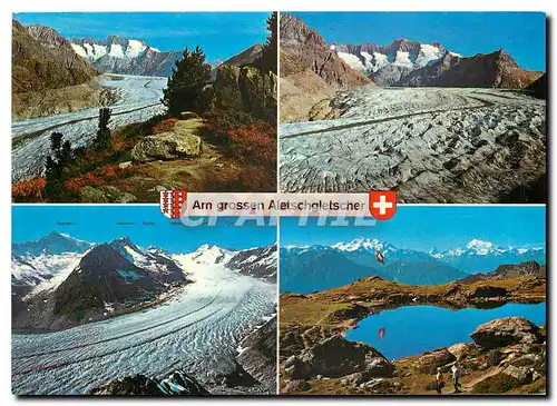 Cartes postales moderne Am grossen Aletschgletscher langster Gletscher Europas