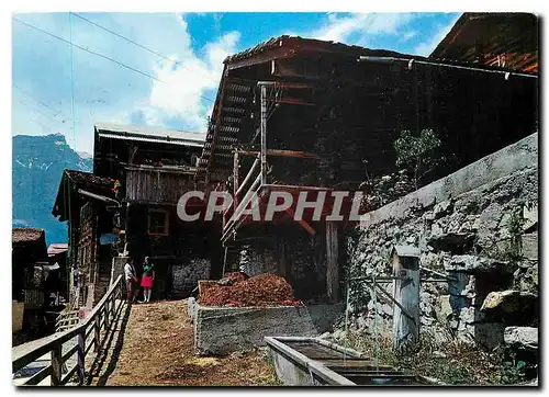 Cartes postales moderne Dorfbrunnen in Albinen Wallis alte Stadel und Spycher