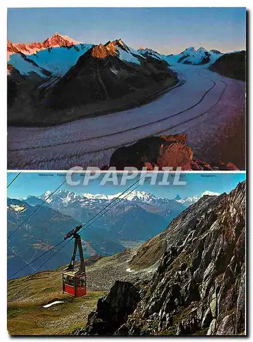 Cartes postales moderne Sonnenaufgang auf dem Eggishorn Jungfraugebiet Gr Aletschgletscher