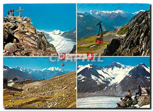 Moderne Karte Eggishorn ob Fiesch Jungfraugebiet