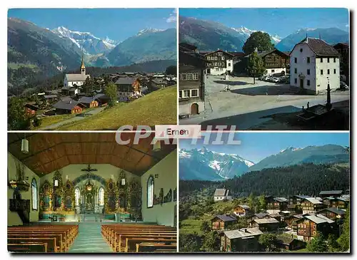 Cartes postales moderne Ernen Wallis Dorfplatz Kirche Ernen Muhlebach