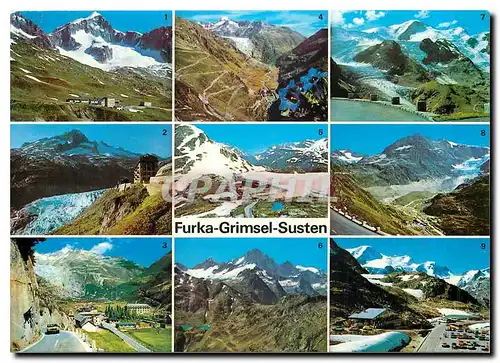 Moderne Karte Furka Grimsel Susten Switzerland Furka Passhole