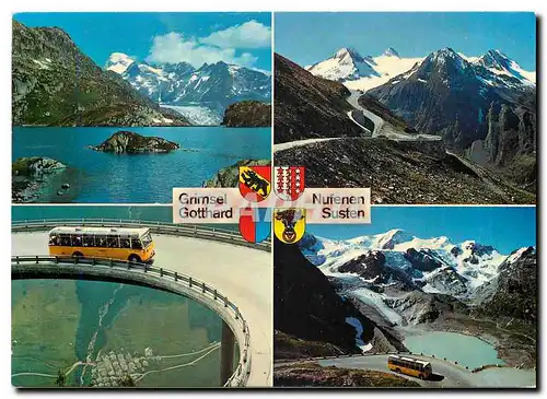 Moderne Karte Grimsel Nufenen Gotthard Susten