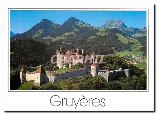 Cartes postales moderne Gruyeres Chateau de Gruyeres avec le Moleson