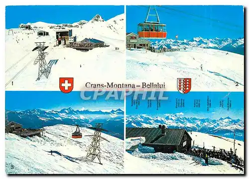 Cartes postales moderne Crans Montana Bellalui Vue generale sur les champs de ski
