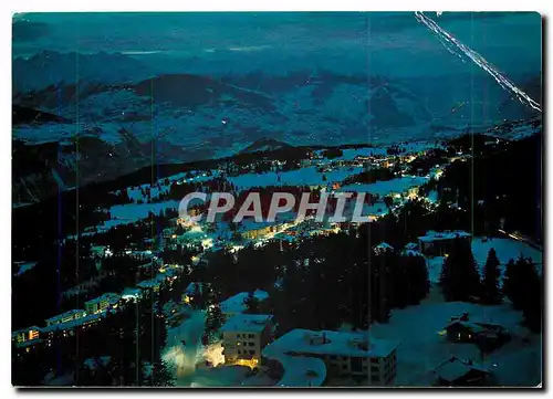 Cartes postales moderne Vue nocturne sur Crans Montana