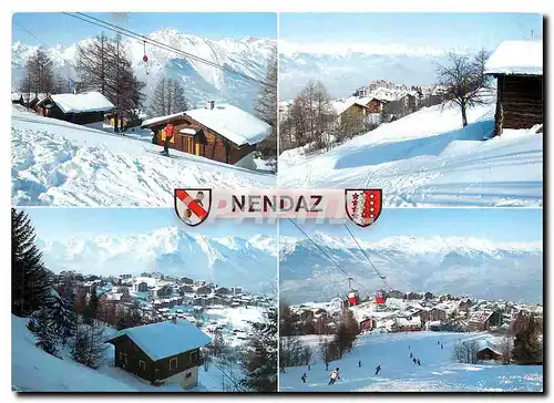 Moderne Karte Nendaz Station de Nendaz Valais Suisse
