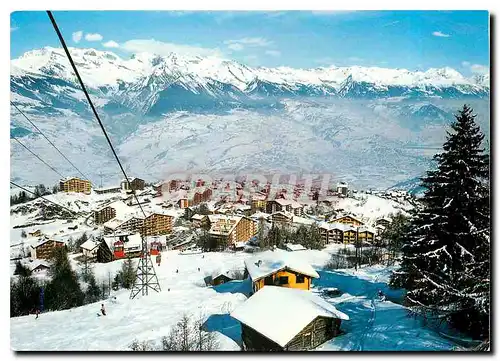 Moderne Karte Nendaz Station et les Alpes bernoises