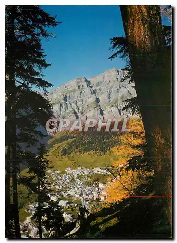 Cartes postales moderne Leukerbad mit Plattenhorner vom Weg nach Torrentalp