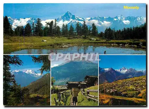 Cartes postales moderne Moosalp ob Burchen und Torbel Bergsee mit Bietschhorn