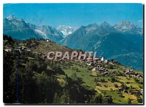 Cartes postales moderne Zeneggen Wallis Bietschhorn Breithorn Gerstenhorn