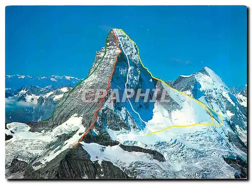 Moderne Karte Matterhorn Mr Cervin M Cervino