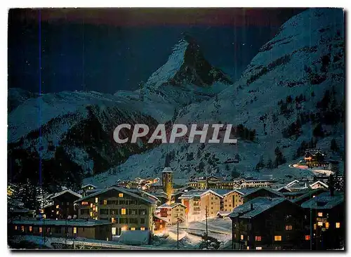 Cartes postales moderne Zermatt Bel Mondschein Matterhorn Mt Cervin