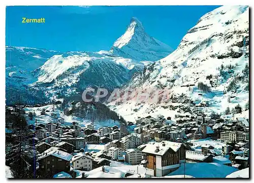 Moderne Karte Zermatt Wallis Matterhorn Mt Cervin