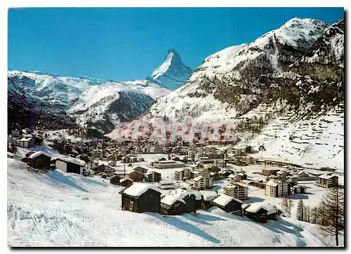 Moderne Karte Zermatt Wallis mit Matterhorn