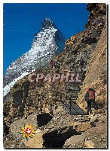 Cartes postales moderne Aufstieg zum Berghaus Matterhorn und der Horhlihutte am Matterhorn Mt Cervin