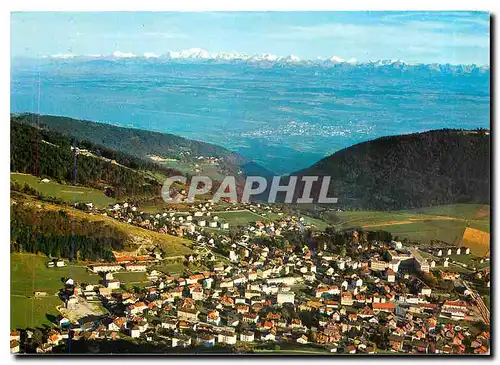 Moderne Karte Lumieres et couleurs sur le jura Ste Croix Le Lac de Neuchatel et les Alpes