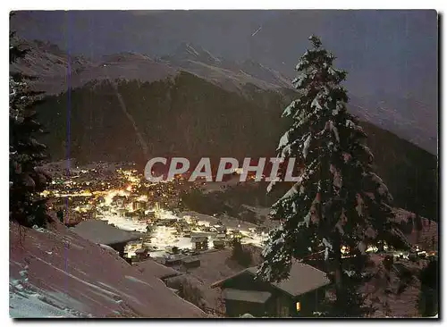 Cartes postales moderne Verbier feerie hivernale nocturne