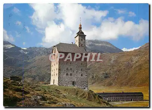 Moderne Karte Alter Stockalperfurm und Baral Haus auf dem Simplonpass Wallis