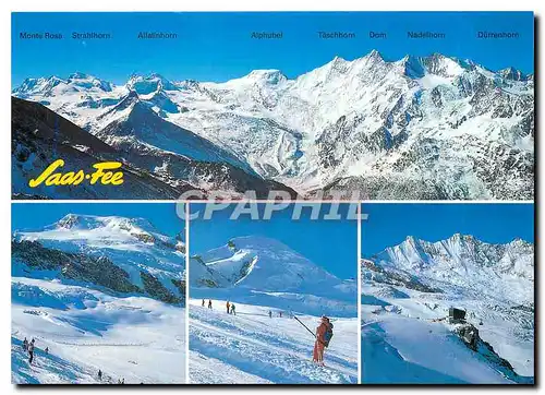 Cartes postales moderne Saas Fee Die Skiarena von Saas Fee Wallis Schweiz