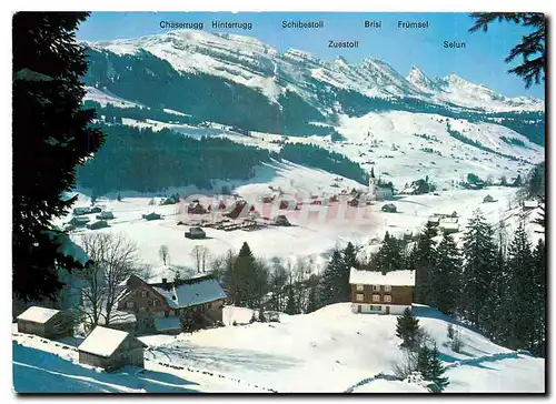 Moderne Karte Kur und Sportplatz Obertoggenburg Schweiz Wildhaus mit Churfirsten