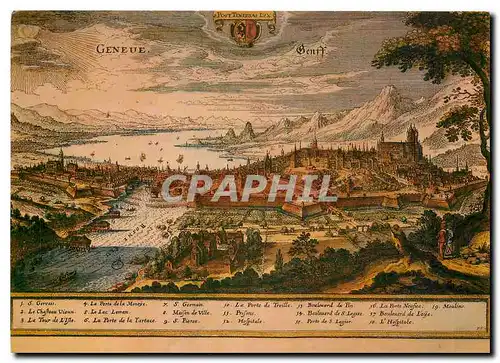 Cartes postales moderne Geneve d'apres une gravure ancienne