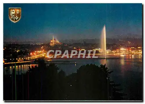 Cartes postales moderne Geneve La ville au Crepuscule