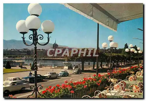 Cartes postales moderne Geneve La rade depuis la terrasse de l'hotel Beau Rivage